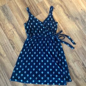 Blue Cotton Wrap Dress